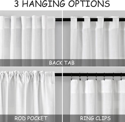 Extra Wide Linen Curtains for Living Room 120 Inch Length for Room Divider - Image 4