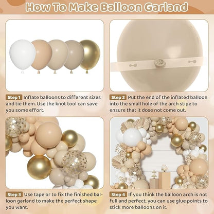 Ouddy Party White Sand Gold Balloon Arch Garland Kit 18 12 10 5 Inch | - Image 3