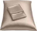 BLISSFORD Satin Pillowcase with Zipper, for Hair and Skin Care, Feels Soft and Cool Like a Silk Pillowcase, Satin Pillow Cases 2 Pack, Slik Pillow Cover, Pewter, Queen Size - Set of 2