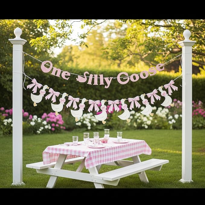One Silly Goose Banner, 1st Birthday Party Decoration, Goose Garland - Image 8