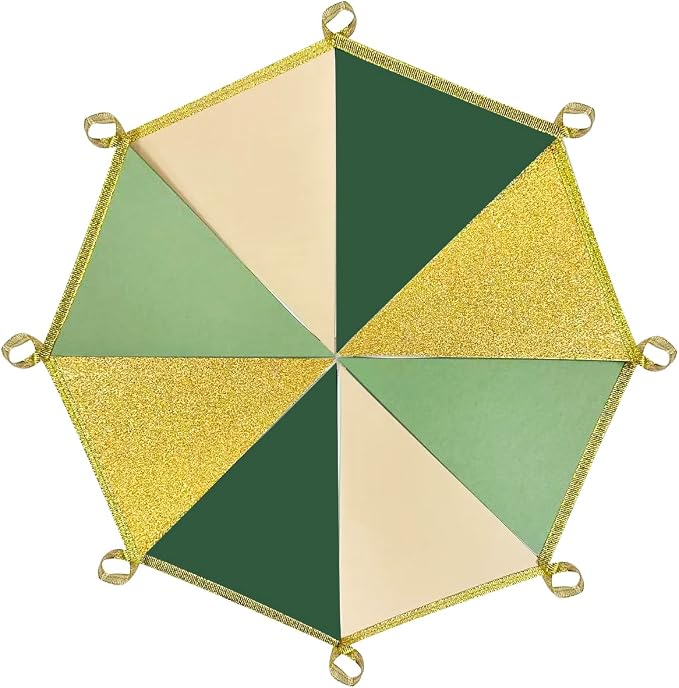 Sage Green Gold Party Decorations Pennant Banner Flag Olive Green Cream Beige - Image 4