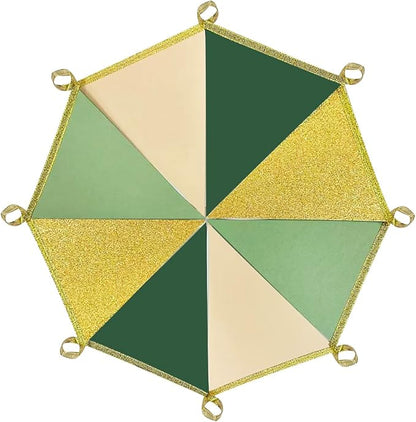 Sage Green Gold Party Decorations Pennant Banner Flag Olive Green Cream Beige - Image 4