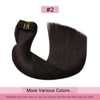 Pro2.0 Remy Clip in Extensions Real Human Hair Color #2 Dark Brown Remy Clip in Hair Extensions Real Human Hair 18inch 120g Thick 7pcs Seamless Double Weft for Women（#2-18inch）