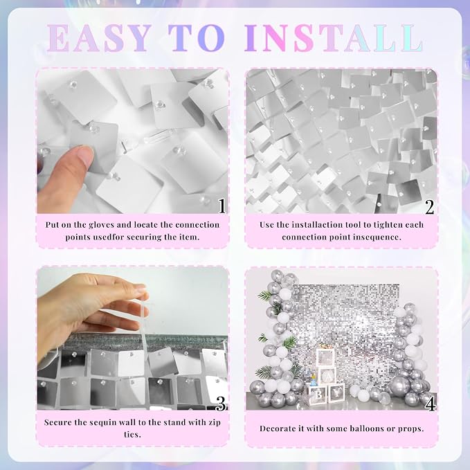 Silver Shimmer Wall Backdrop - Image 4