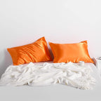NTBAY 2 Pack Satin King Pillowcases for Hair and Skin, Luxurious and Silky Pillow Cases with Envelope Closure, 20x36 Inches, Orange