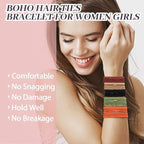 JIIRS 20PCS Boho Hair Ties,Elastic Bracelets,Elastic Hair Ties, Hair Bands For Ponytails,Ponytail Holder for Thick or Thin Hair,Boho Hair Bracelets No-Damage For Daily Life, Sport, Working(Set8)