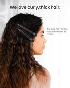 AIMIKE Extended Sectioning Hair Clips w/Built-in Silicone Band, 4.8" No-Crease Non-Slip Hair Styling Clips for Thick, Long Hair – Blow Drying,Hair Rollers, Rust-Free –6 Pack, Black Duckbill Clips