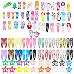 KUBOM 100 Pcs Toddler Girls Hair Clips, Cute Color Hair Clip and Animal Barrettes for Toddler Girls Kids Women