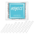 Hoyols U Shaped Hair Pins, Assorted Size Hair Bobby Pins, Metal Curved Curly Bun Clips Crimped Design with Ball Tips for Women Girls Grips Hairstyle, 150 Count Bulk Pack (Silver)