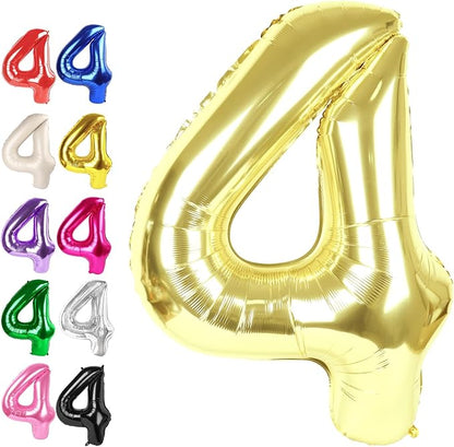 Light Gold Number 4 Balloon 40 inch, Balloon numbers party supplies, deco photo by Upgesy