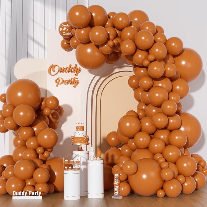 Ouddy Party 129Pcs Burnt Orange Balloons Different Sizes 18 12 10 5 Inch | 6Pcs by OuddyParty