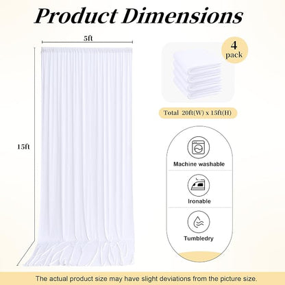 20ft x 15ft White Backdrop Curtains - Image 6