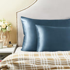 BEDELITE Satin Pillowcase for Hair and Skin, Super Soft Similar to Silk Pillow Cases 4 Pack with Envelope Closure, Cooling Pillowcases for Women Men (20"x30" Queen Size, Bluesteel)