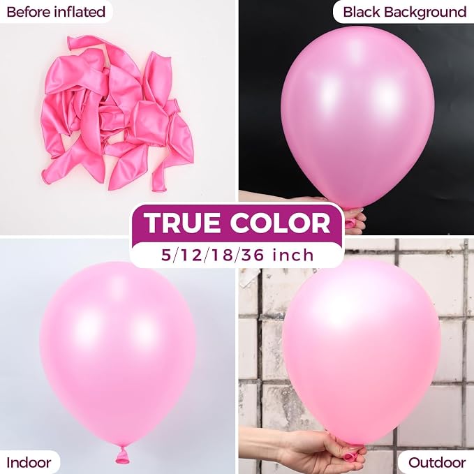 Bezente Pearl Pink Balloons Latex Party Balloons 100 Pack 12 inch | Light - Image 2