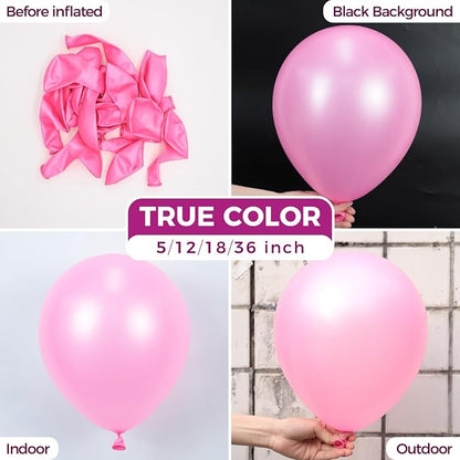 Bezente Pearl Pink Balloons Latex Party Balloons 100 Pack 12 inch | Light - Image 2