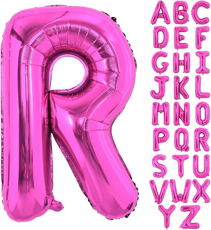 Hot Pink Letter R Balloons, R Letter Balloon 40 Inch Foil R Balloon | Hot Pink by BBPOOL