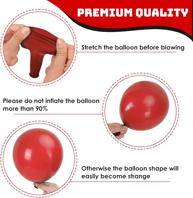 RUBFAC Red and Black Balloons Graduation Decorations Kit, Party Balloons - Image 3