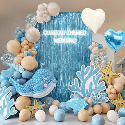 Light Blue Nude Sand White Balloons Arch Kit, Boy Baby Shower Balloons | 157 - Image 6