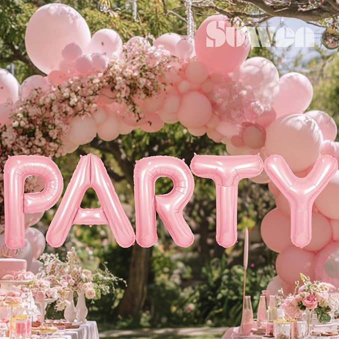 SUWEN 40 Inch Pink Large T Letter Balloons Big Foil Helium A-Z | Jumbo Mylar - Image 6