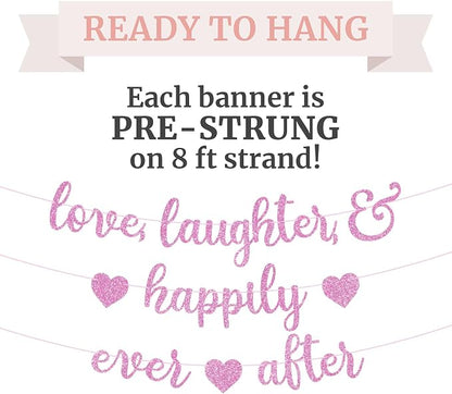Pre-Strung Love Laughter & Happily Ever After Banner - Image 3