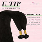 YoungSee U Tip Hair Extensions Human Hair Brown K Tip Hair Extensions Real Human Hair for Women 20In 1G/S 50G