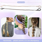 4 Pcs Spiral Hair Ties for Women & Girls, Rip Tie Hair Ties for Longhair, Elastic Braided Ponytail Holder, Tangle-Free, Effortless Styling for Gym, Running, Cycling, Surfing, Sports, Dark Color