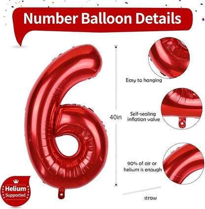 Large Number Balloons 6 for Boys - Image 2
