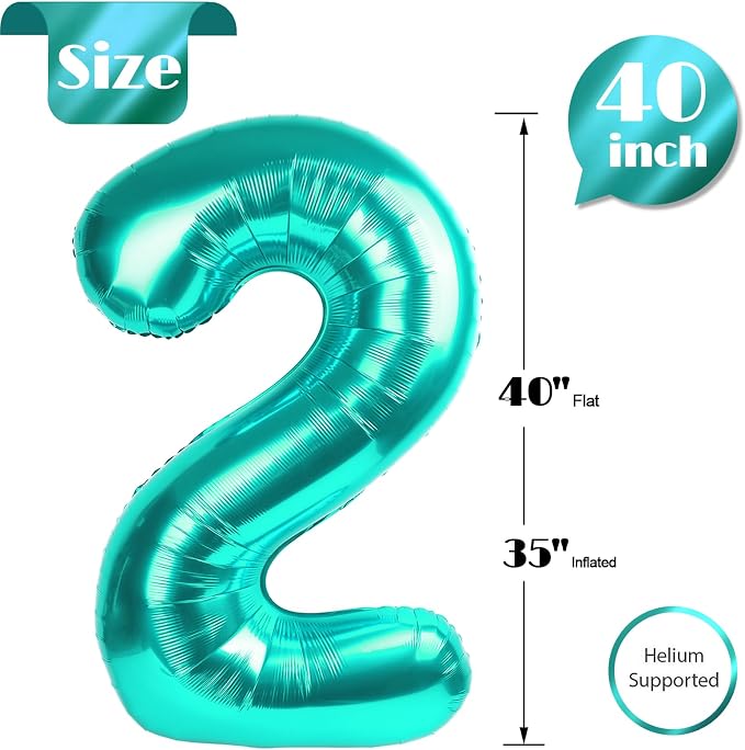 Nile Blue Number 2 Balloon 40 Inch - Image 5