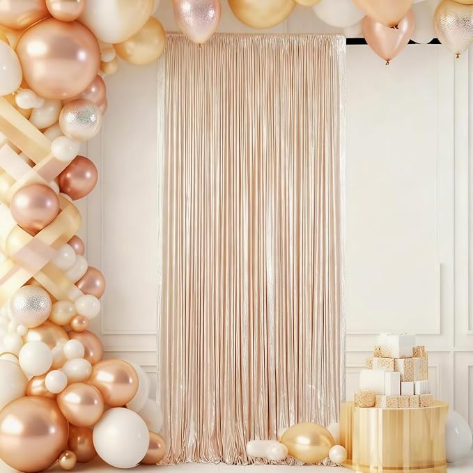 ShinyBeauty PHOTOBOOTH Backdrop Best Choice 4FTx7FT Champagne Sequin Fabric - Image 2
