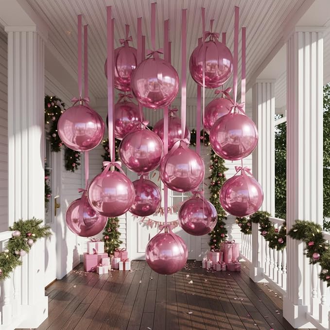 Jenaai 30 Set Round Foil Balloons Bulk 22 Inch 4d Metallic Giant Balloons Set - Image 7