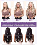 LaaVoo Tape in Extensions Human Hair Auburn Brown Hair Extensions Tape in Seamless Tape on Hair Extension Soft Hair 16inch 40pcs 100g
