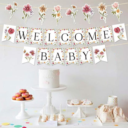 Wildflower Baby Shower Banner, Flower Birthday Party Decorations | Boho Garland - Image 4
