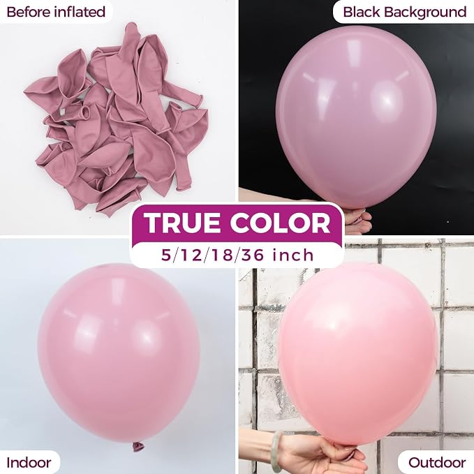 Bezente Mauve Balloons Latex Boho Netural Party Balloons 100 Pack 12 inch | - Image 2