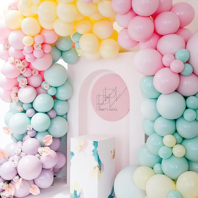 PartyWoo Pastel Balloons 100pcs Balloons Pastel Rainbow Latex 5 Inch | Baby - Image 5