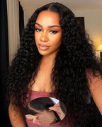 9x6 SKINLIKE Real HD Lace Closure Wig, Water Wave 180% Density 0.10mm Ultra-thin Swiss Lace Pre-plucked Bleached Small Knots With Baby Hair Glueless Wigs Human Hair Wigs 20 Inch
