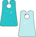 Stretchable Beard Cape, Non-Stick Hair Catcher for Trimming, Waterproof Grooming Apron, Teal Blue Glitter Sparkle Texture