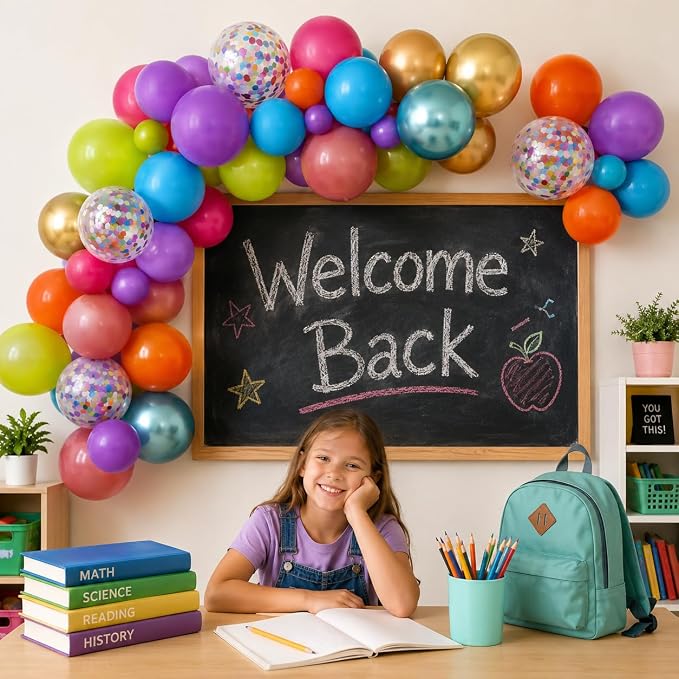 Multicolor Summer Balloon Arch Kit, Colorful Neon Balloons - Image 6
