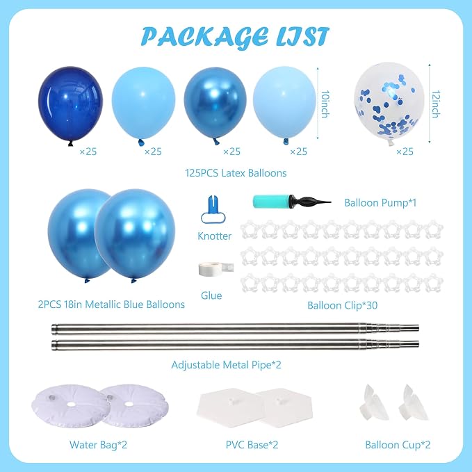Blue Balloon Column Stand Kit Set of 2 - Image 3