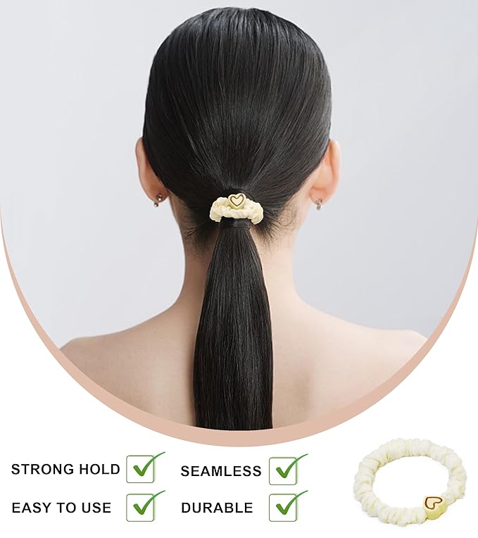 9PCS Hair Bracelets for Women Elastic Bracelets Hair Ties No Damage Hair Bands for Girls Silk Scrunchies Thick Thin Long Curly Hair Accessories for Women