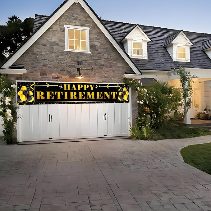 Large "Happy Retirement Banner" 118.2 inches×19.7 inches Extra Large Birthday - Image 6