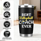 Keluna Volleyball Coach Gifts for Men - Volleyball Coach Appreciation Thank You Team Player Sports Lover Gift for Men Brother Husband Teacher Colleague Tumbler Cup Keychain Whistle Greeting Cards