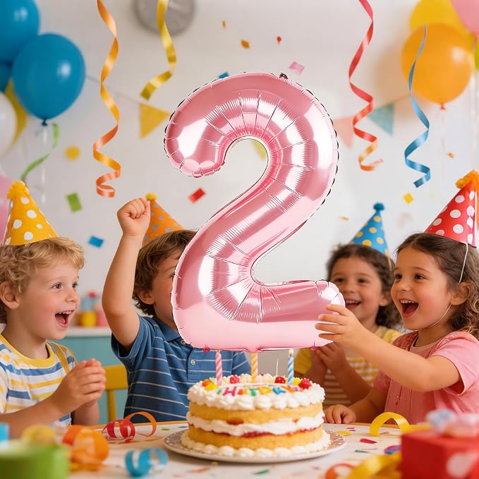 40 Inch Number 2 Balloons for 2nd Birthday Party Decorations, 0-100 Jewelry - Image 2