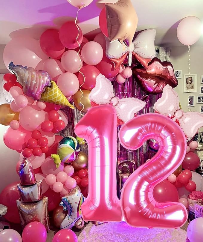 40 inch Pink Number 12 Balloon - Image 3