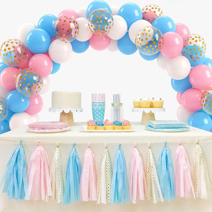 Patimate Gender Reveal Pink and Blue Balloons Set - Image 4