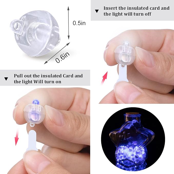 50pcs Blue LED Balloon Light, Round LED Ball Lamp Tiny Led Lighting Decoration - Image 2