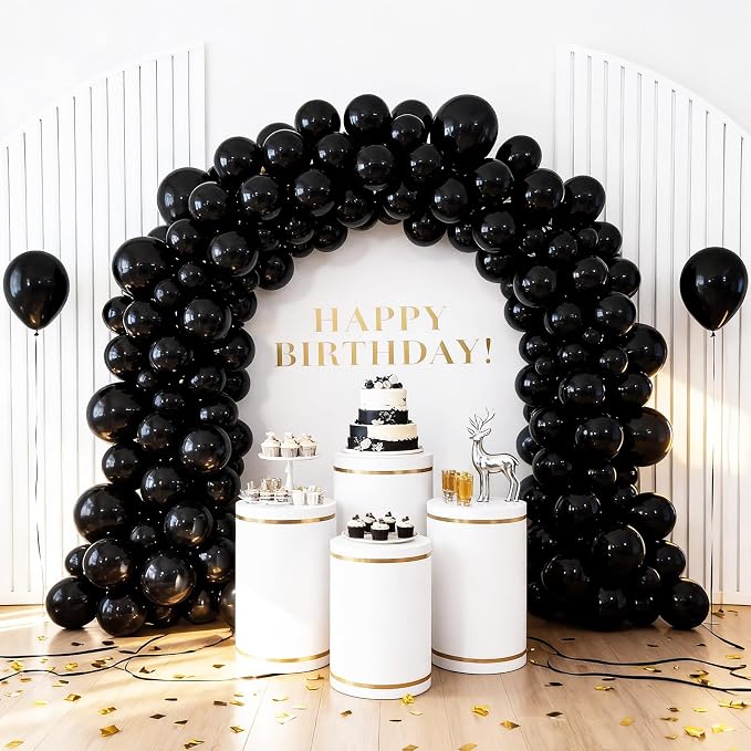 LOLStar Black Balloons, 12 inch Latex Round Balloon | Baby Shower, Graduation - Image 6