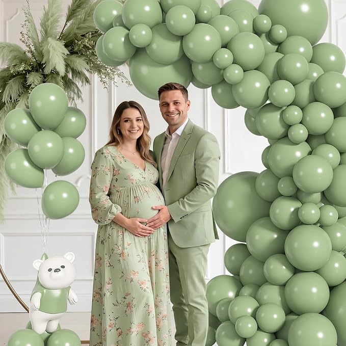 164Pcs Sage Green Balloons Garland Arch Kit Different Sizes | 18 12 10 5 inch - Image 4