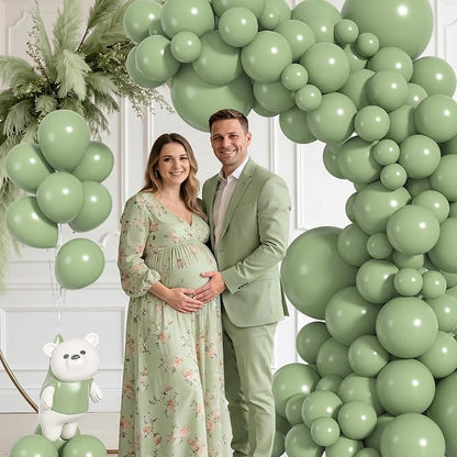 164Pcs Sage Green Balloons Garland Arch Kit Different Sizes | 18 12 10 5 inch - Image 4