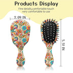 Mini Hair Brush,Cute Detangling Travel Hair Brush,Soft Bristles for Effortless Tangle Removal,Detangler Hairbrush for Women Men Boys Girls Kids Wet Dry All Hair Types (Colorful Bohemian Flowers, Mini)