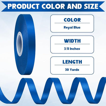 3/8In 30Yards Thin Royal Blue Ribbon - Image 2